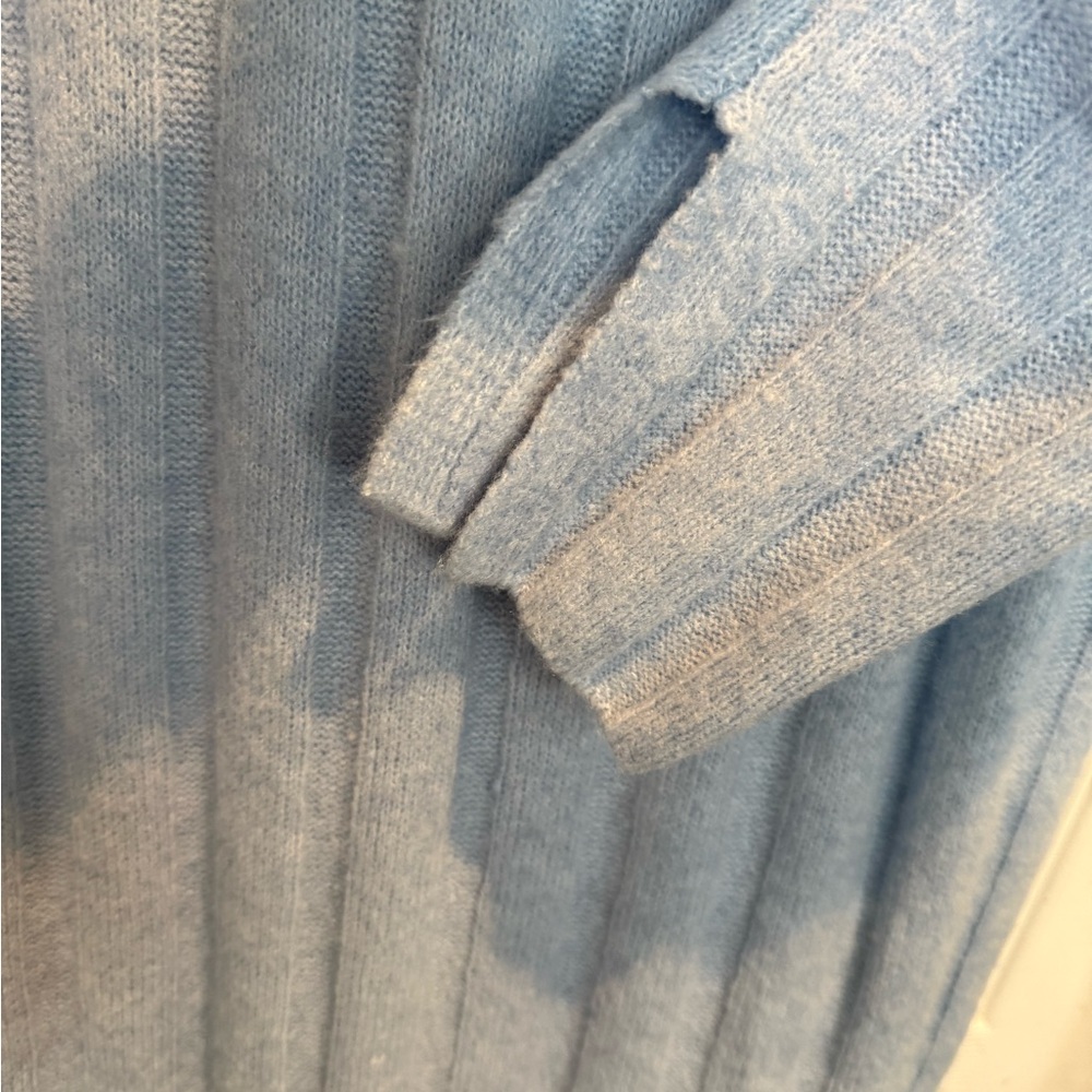 H&M Light Blue Ribbed Knit Midi Dress - Picture 4 of 7